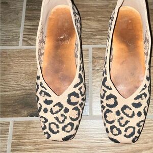 Vivaia Beige and Black Leopard Flats